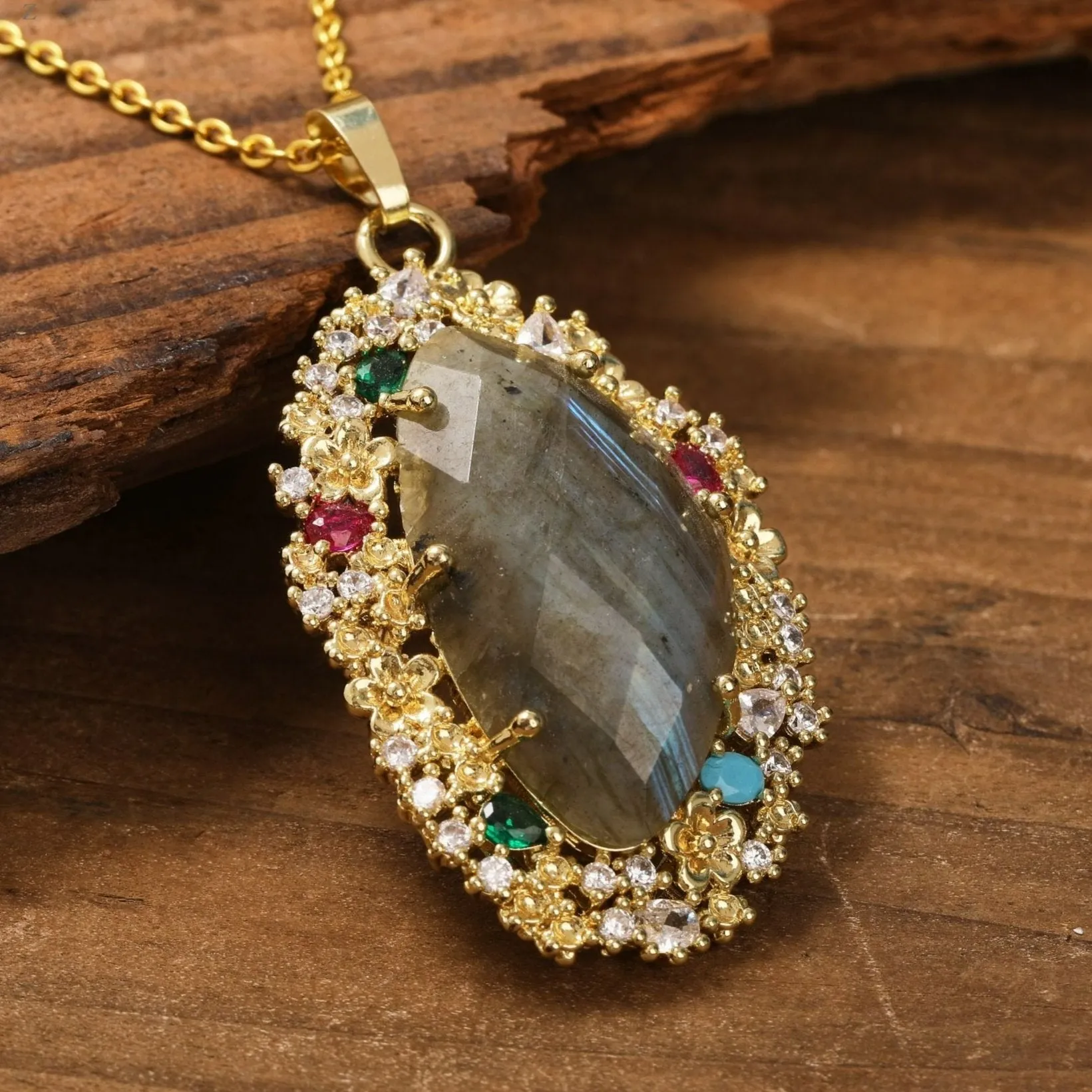 Gemstone  Rainbow Necklace