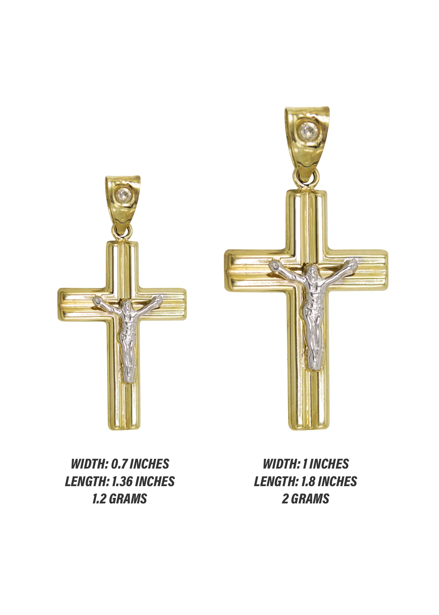 Gold 10K Gold Cross Pendant  |  Customizable Size