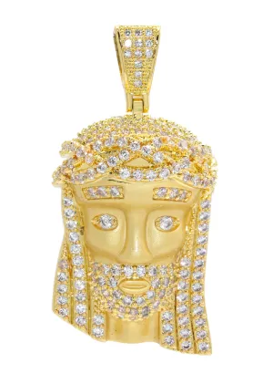 Gold Jesus Head Pendant | 10.8 Grams