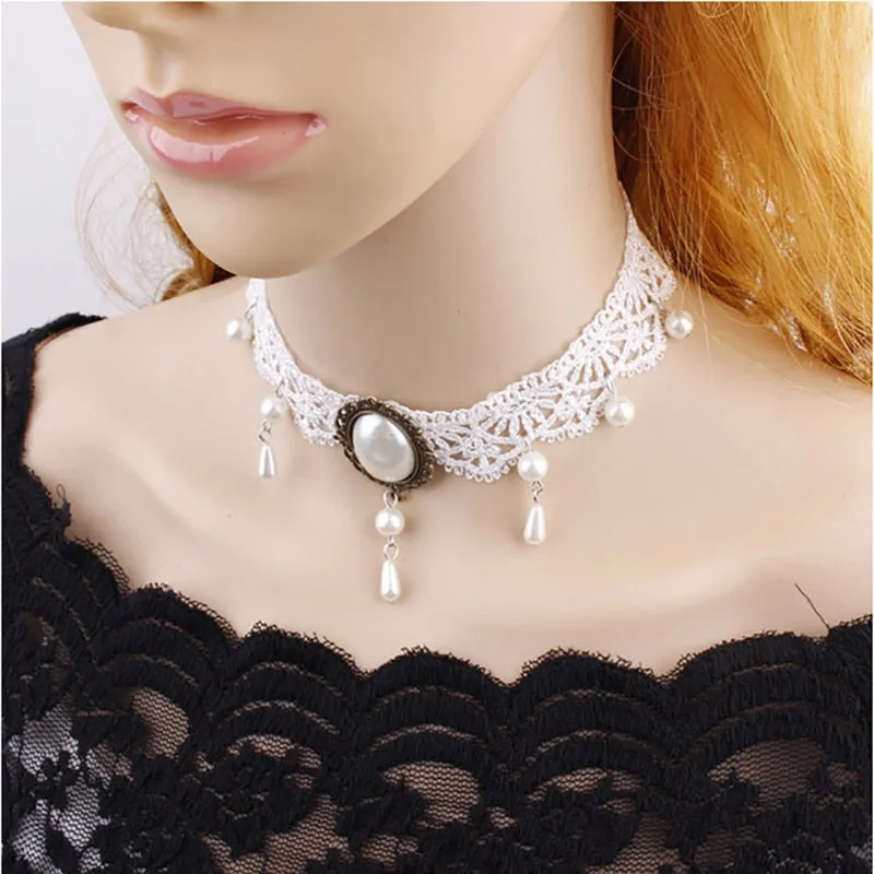 Gothic Punk Lace Choker Necklace For Women Fashion Retro Clavicle Chain Halloween Collar Choker Steampunk Jewelry Gift for Girl