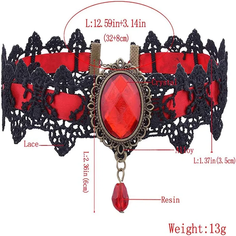 Gothic Punk Lace Choker Necklace For Women Fashion Retro Clavicle Chain Halloween Collar Choker Steampunk Jewelry Gift for Girl