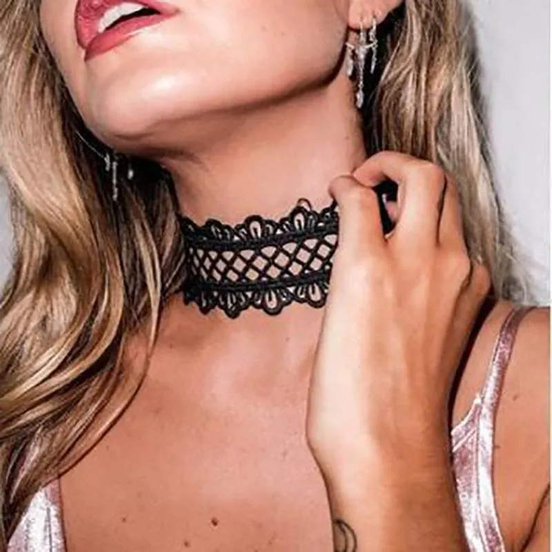 Gothic Punk Lace Choker Necklace For Women Fashion Retro Clavicle Chain Halloween Collar Choker Steampunk Jewelry Gift for Girl