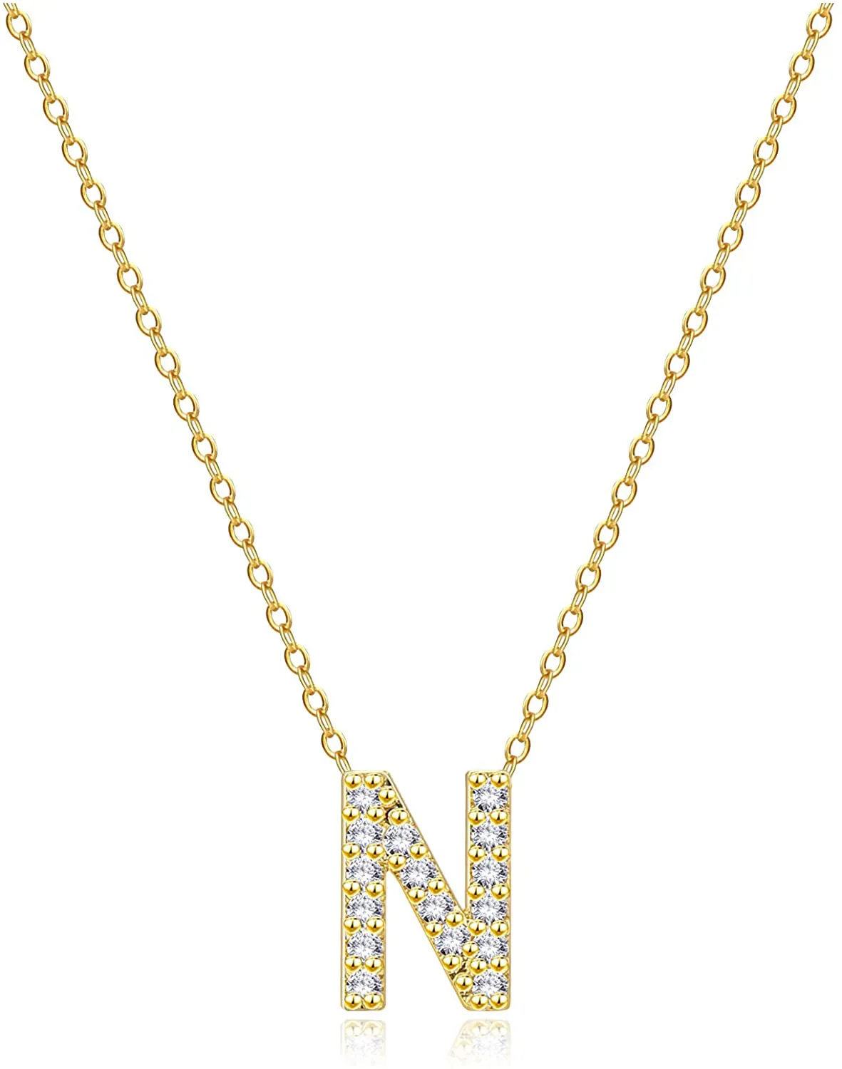 Graduation Gifts for Women Girls,925 Sterling Silver 18K Yellow Gold Plated Initial Chain Necklace | Letter Pendant Necklaces for Women Girls