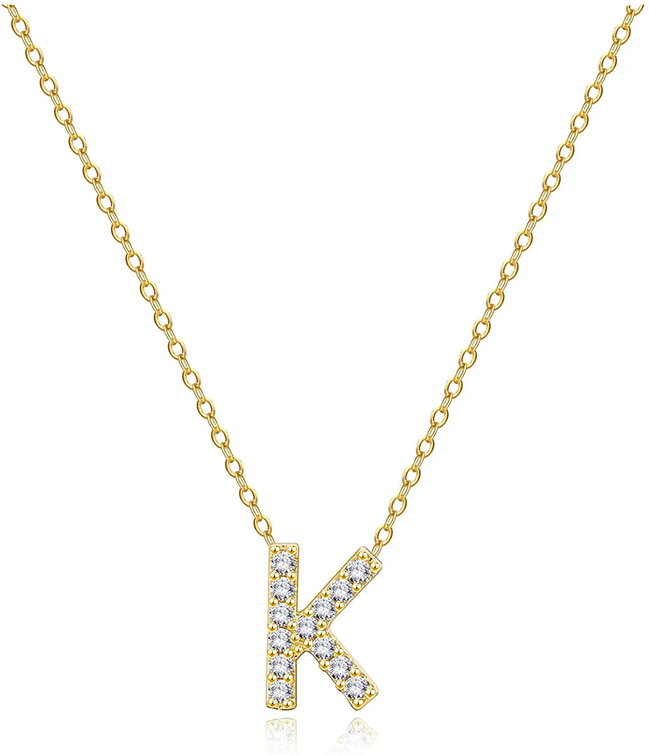 Graduation Gifts for Women Girls,925 Sterling Silver 18K Yellow Gold Plated Initial Chain Necklace | Letter Pendant Necklaces for Women Girls