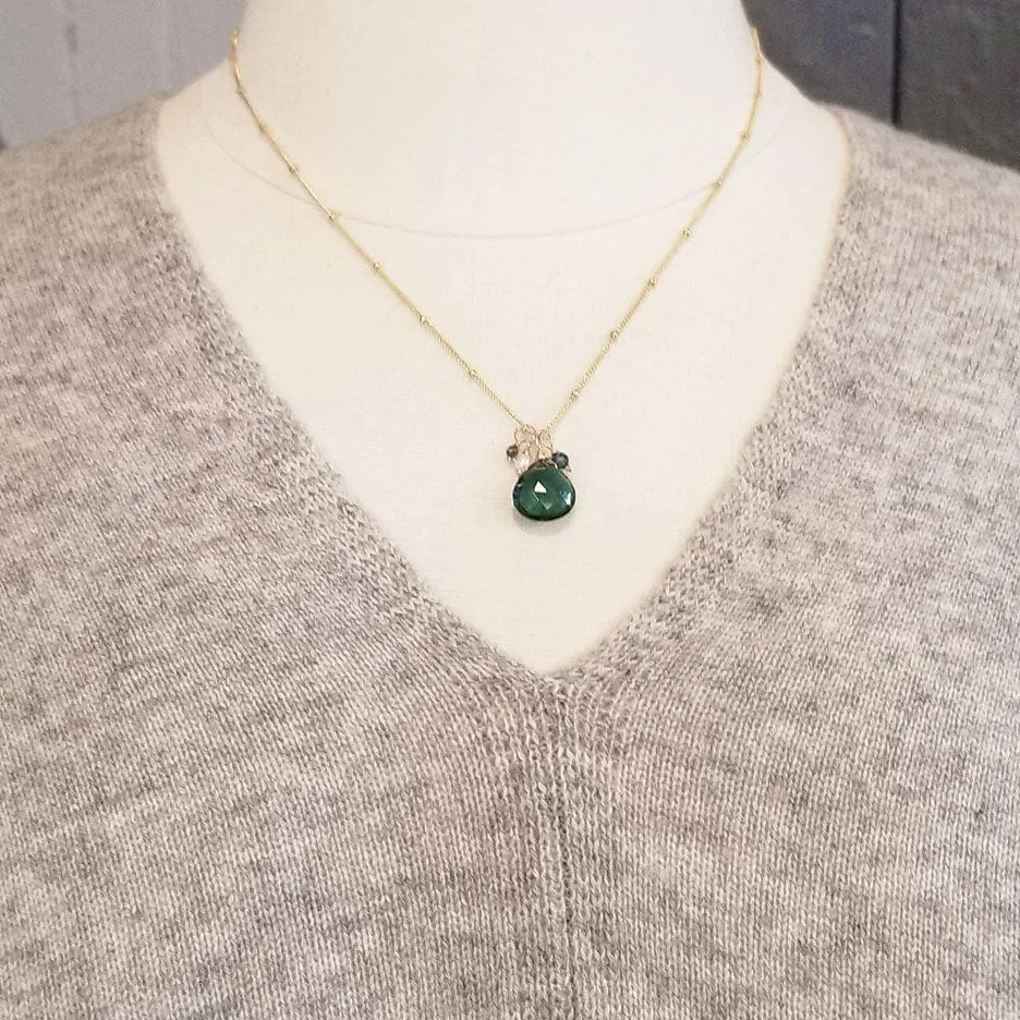 Green Quartz Drop Necklace