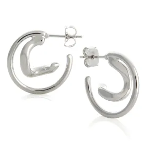 Hammered Circle Dangle Hoop Earrings BTS Same style