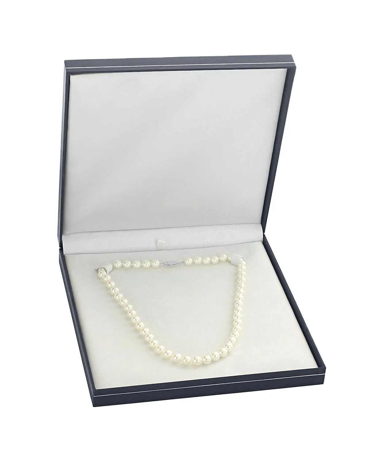 Hanadama Japanese White Akoya Graduated Pearl Necklace, 6.0-9.0mm