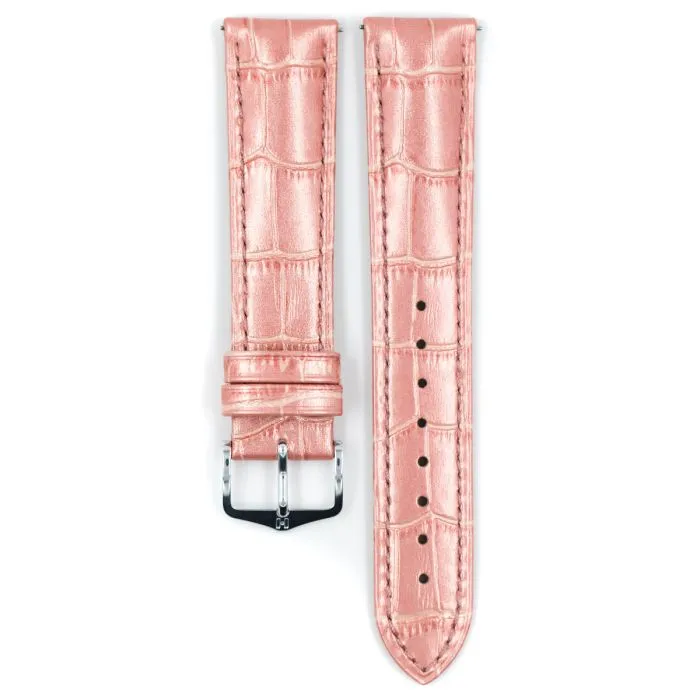 Hirsch DUKE METALLIC Calf Watch Strap in METALLIC ROSE