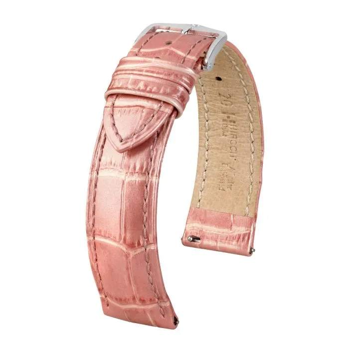 Hirsch DUKE METALLIC Calf Watch Strap in METALLIC ROSE