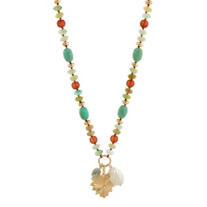 Jade Beaded Charm Necklace