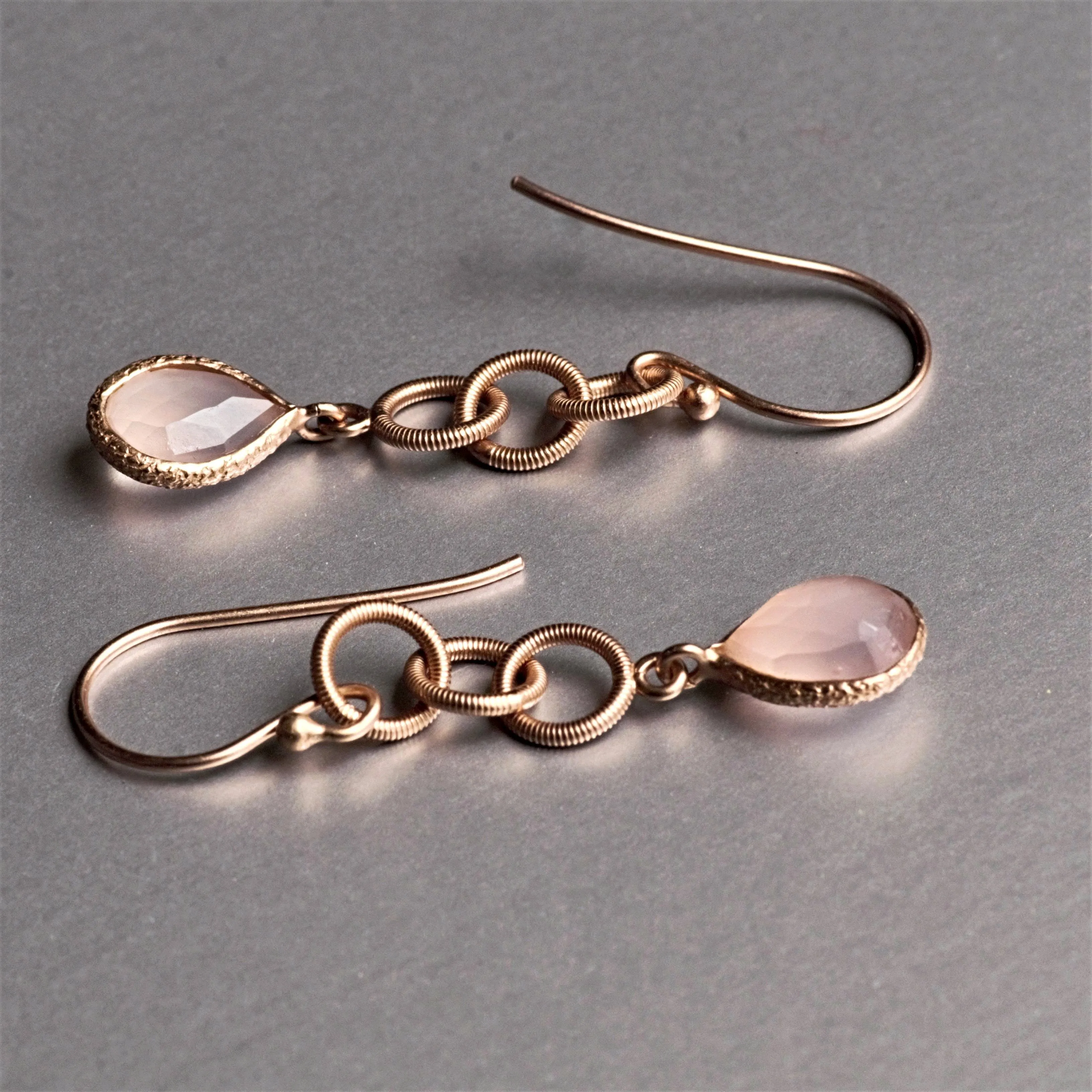 Joy Earrings With Pink Chalcedony