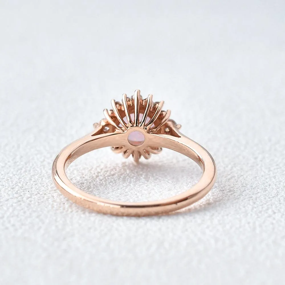 Lab Opal & Moissanite Rose Gold Ring