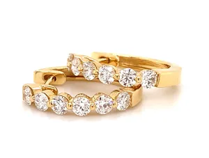 Ladies Diamond Hoop Earrings 0.78ctw