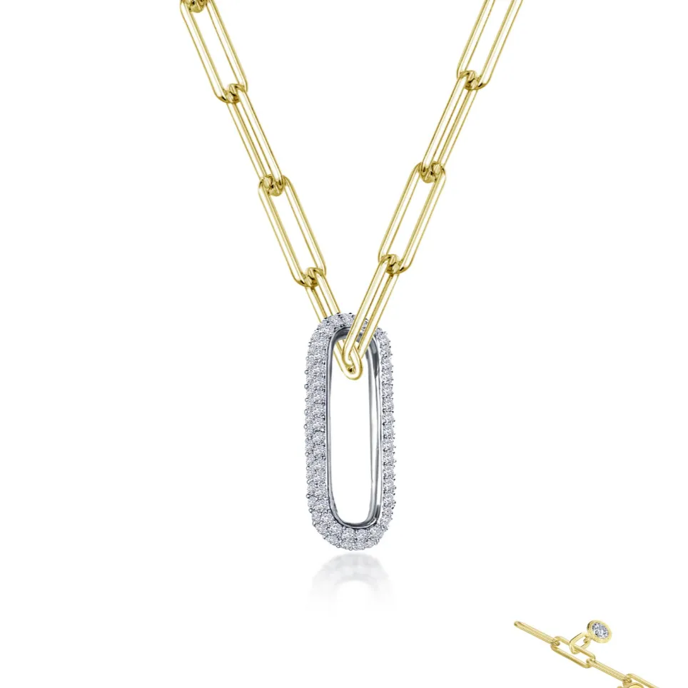 LaFonn CTTW 1.41 2-Tone Paperclip Necklace