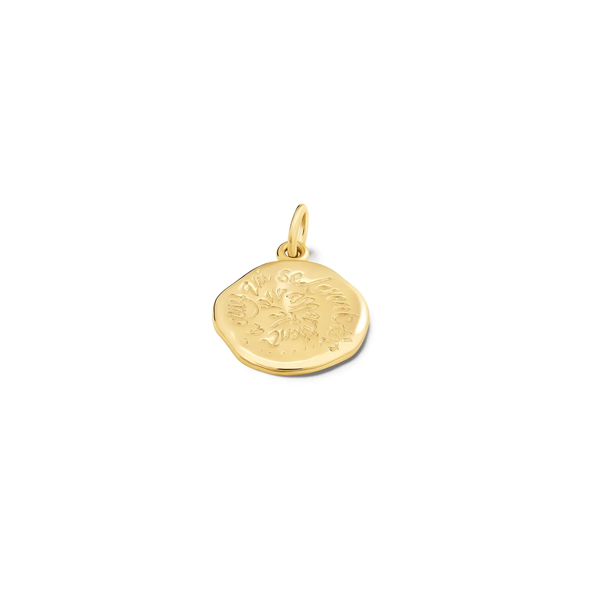 Le Jour Appartient Quote Pendant Yellow Gold