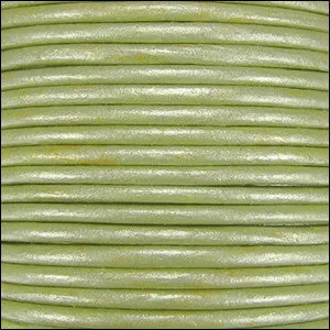 Leather Cord - 1.5mm - light fern green metallic