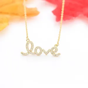 LOVE Letter Pendant Necklace Sweet Romance Women's Jewelry Engagement Marriage Love Symbol Valentine's Day Anniversary Gift