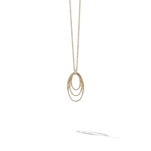 Marco Bicego Marrakech Onde Collection 18K Yellow Gold and Diamond Concentric Small Pendant