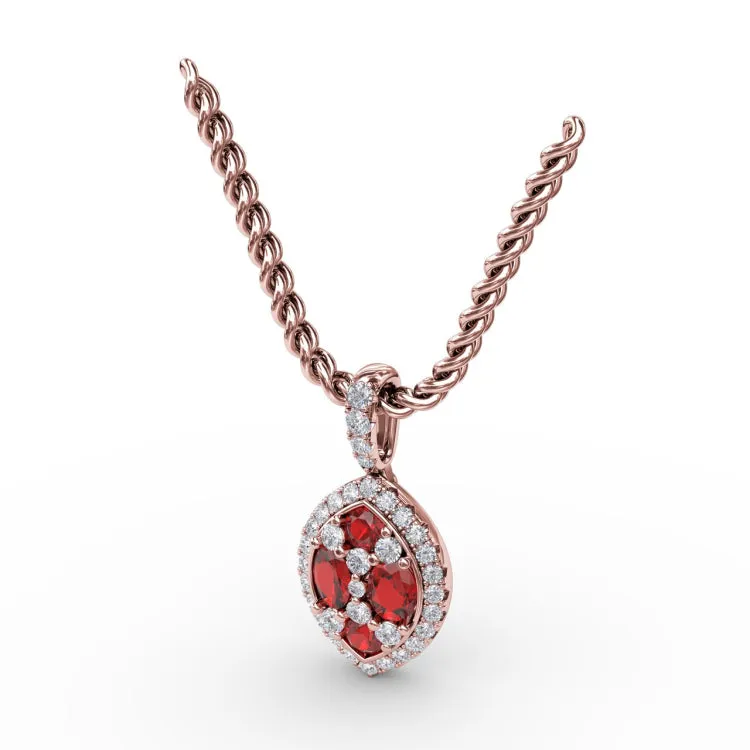 Marquise Ruby and Diamond Pendant