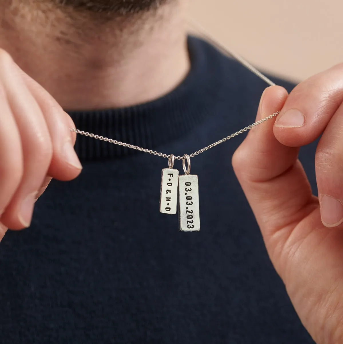 Men's Personalised Double Tag Necklace