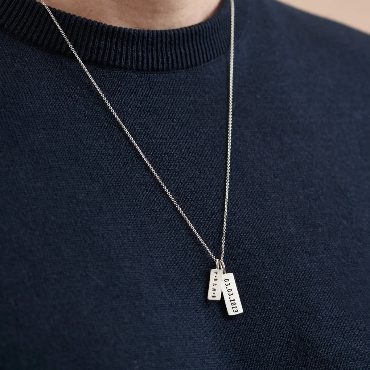 Men's Personalised Double Tag Necklace