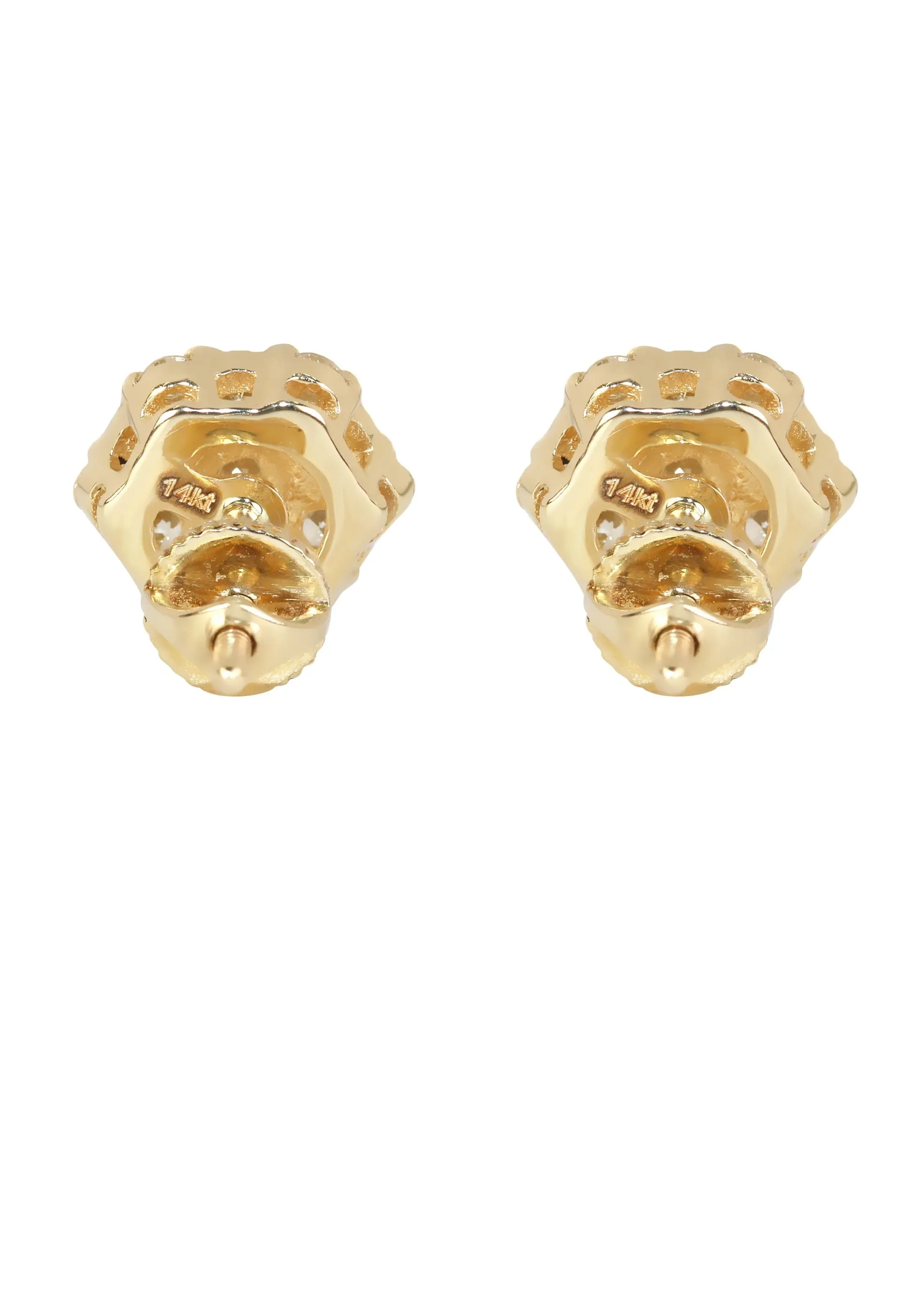 Mens Stud Diamond Earrings | 1.21 Carats 14K Yellow Gold