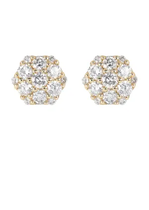 Mens Stud Diamond Earrings | 1.21 Carats 14K Yellow Gold