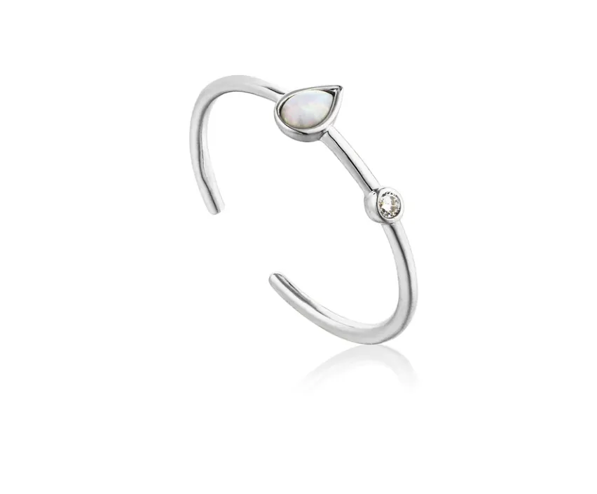 Mineral Glow - Opal Colour raindrop Gold Ring