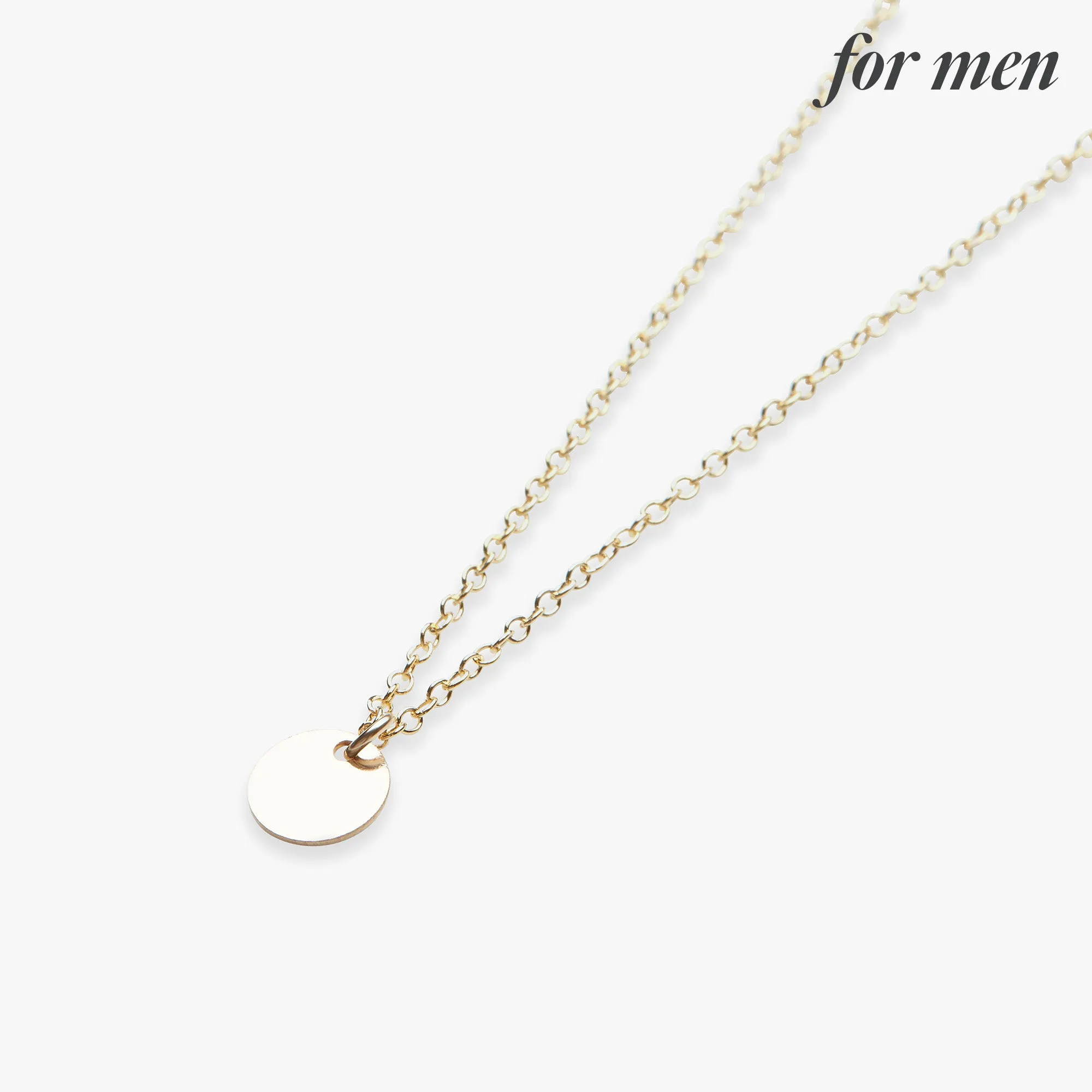 Mini coin necklace gold filled for men