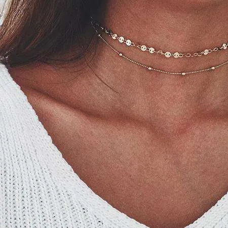 Multi-layer Choker Chain Necklaces