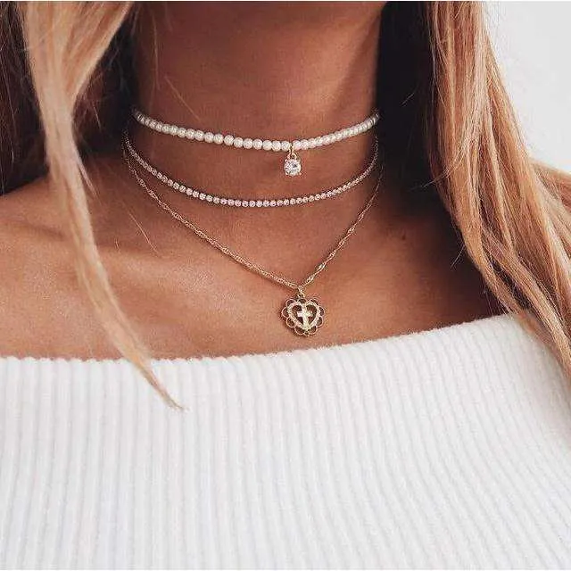 Multi-layer Choker Chain Necklaces