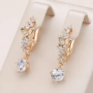 Natural Zircon Dazzling Hollow Butterfly Dangle Earring