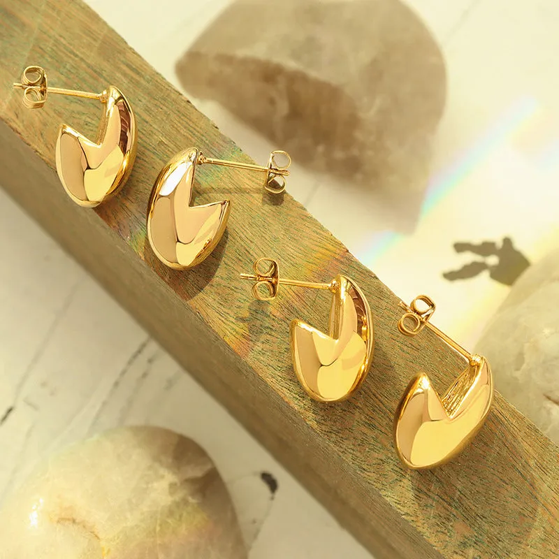 Niche Geometric Design Elliptical Copper Earrings for Women