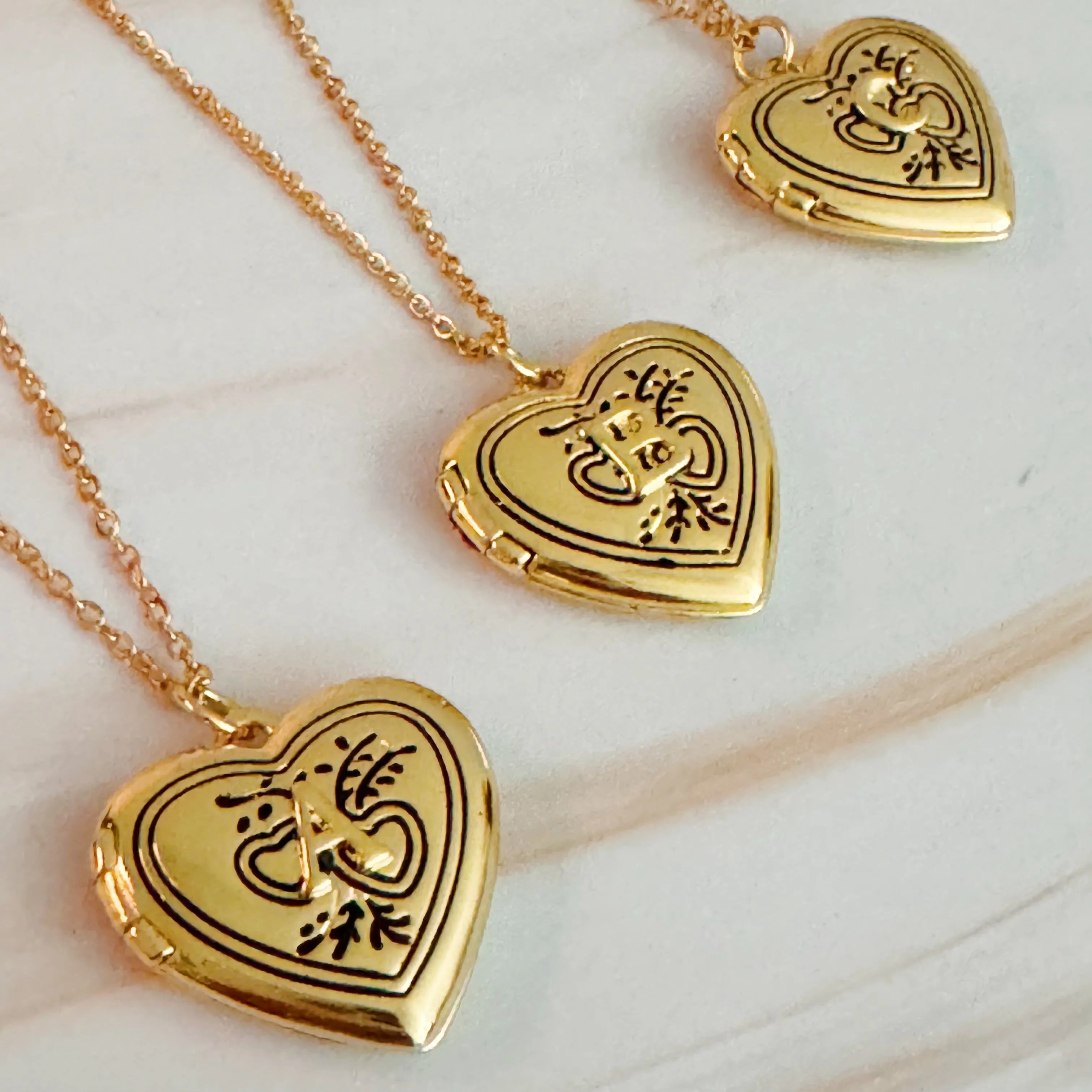 Nostalgic Heart Initial Open Locket Necklace