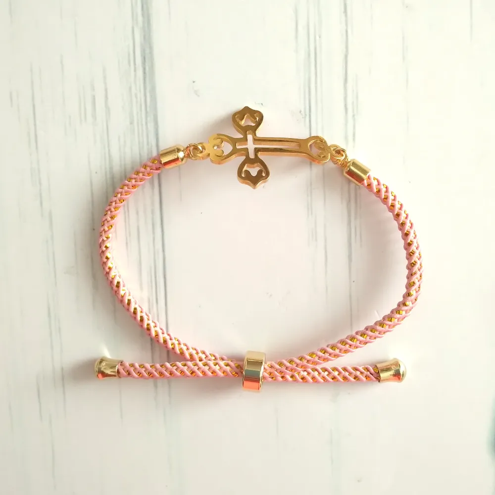 Olivia Cross Metallic Cord Slider Bracelet