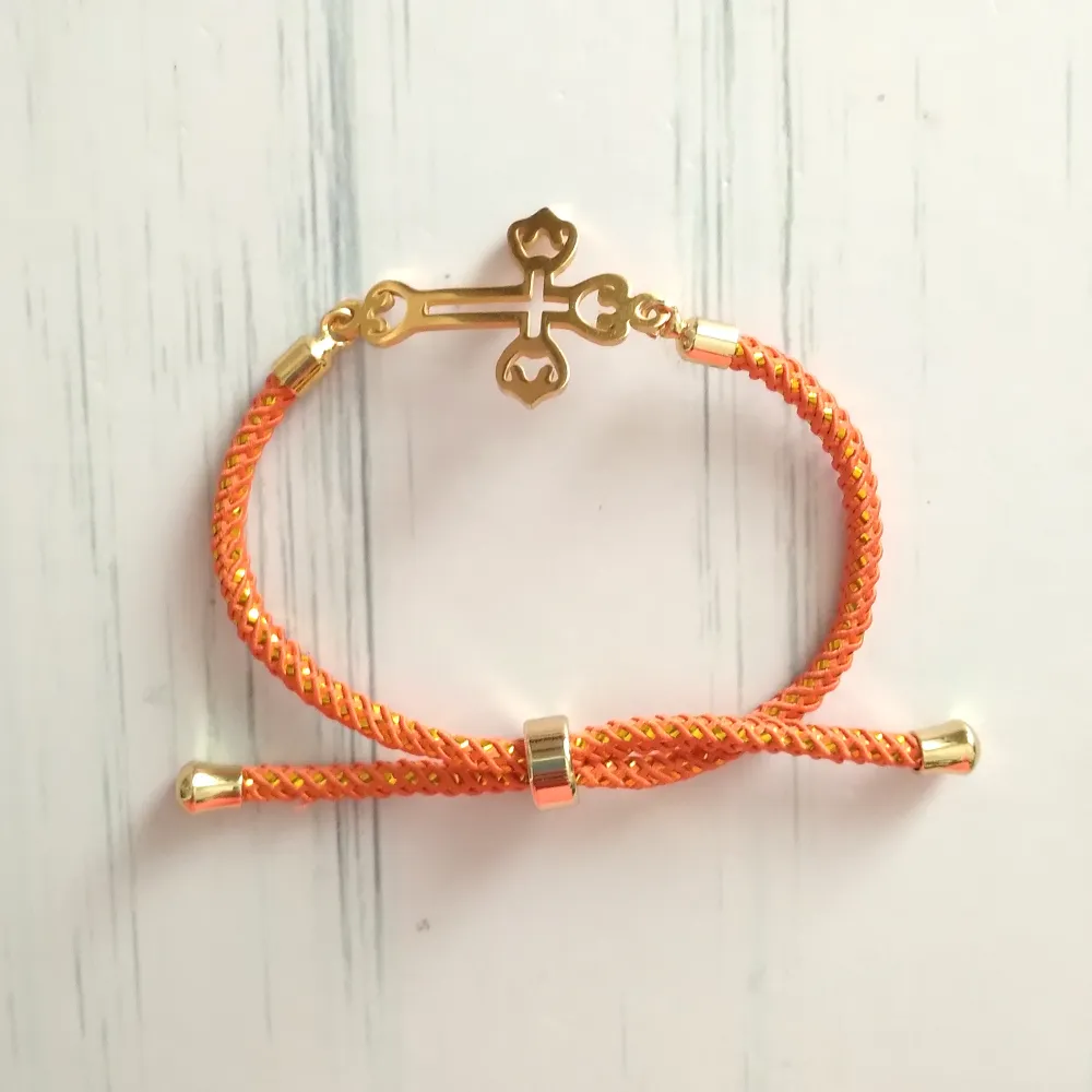 Olivia Cross Metallic Cord Slider Bracelet