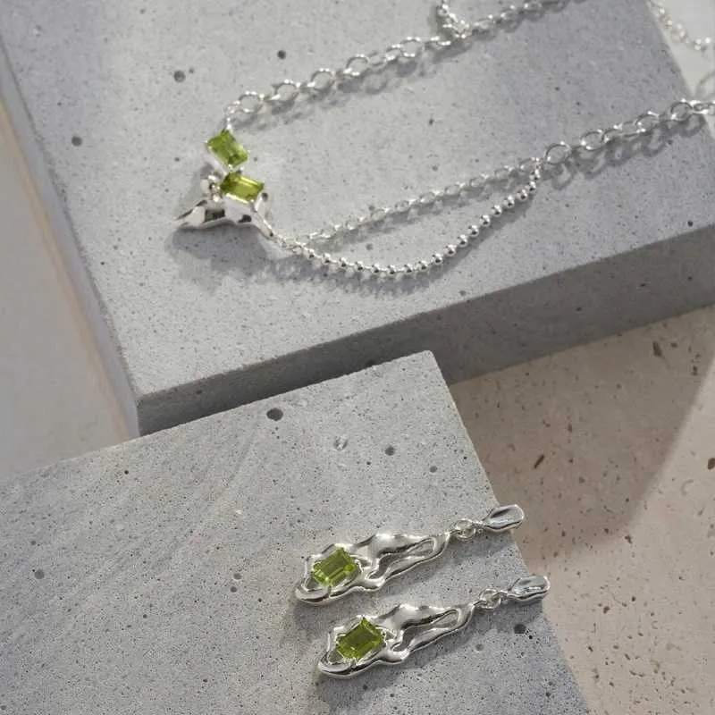 Olivine Earrings in Silver