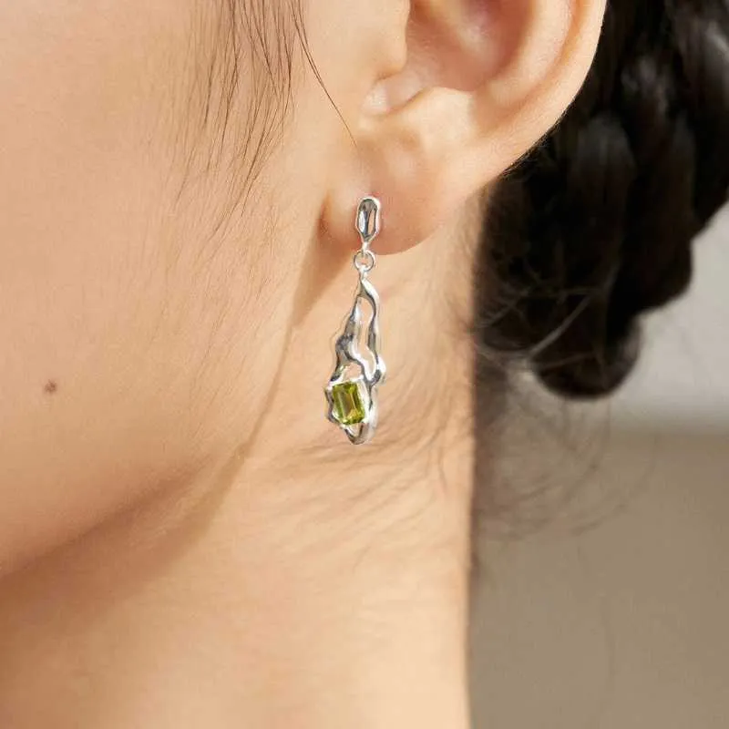 Olivine Earrings in Silver