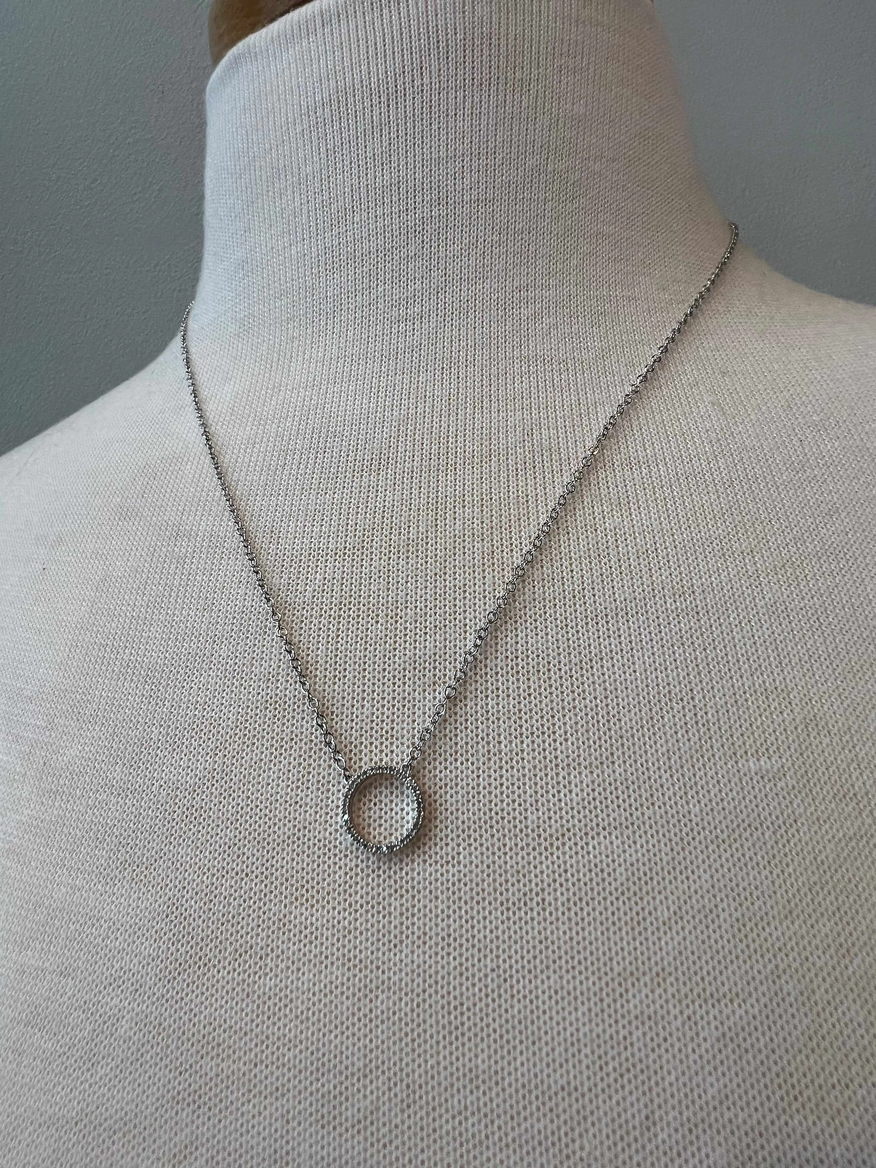 Open Circle Diamond Necklace