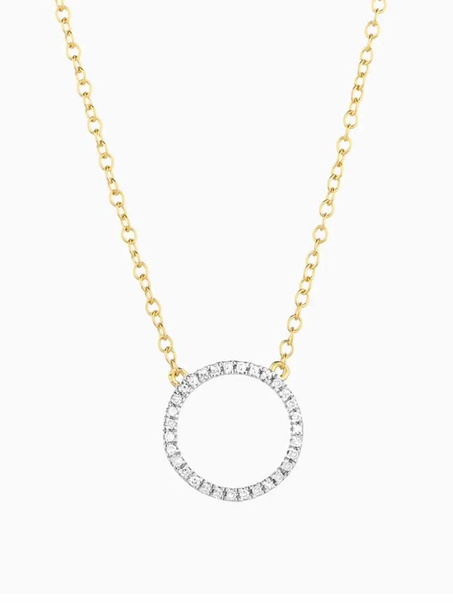 Open Circle Diamond Necklace