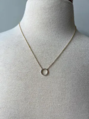 Open Circle Diamond Necklace