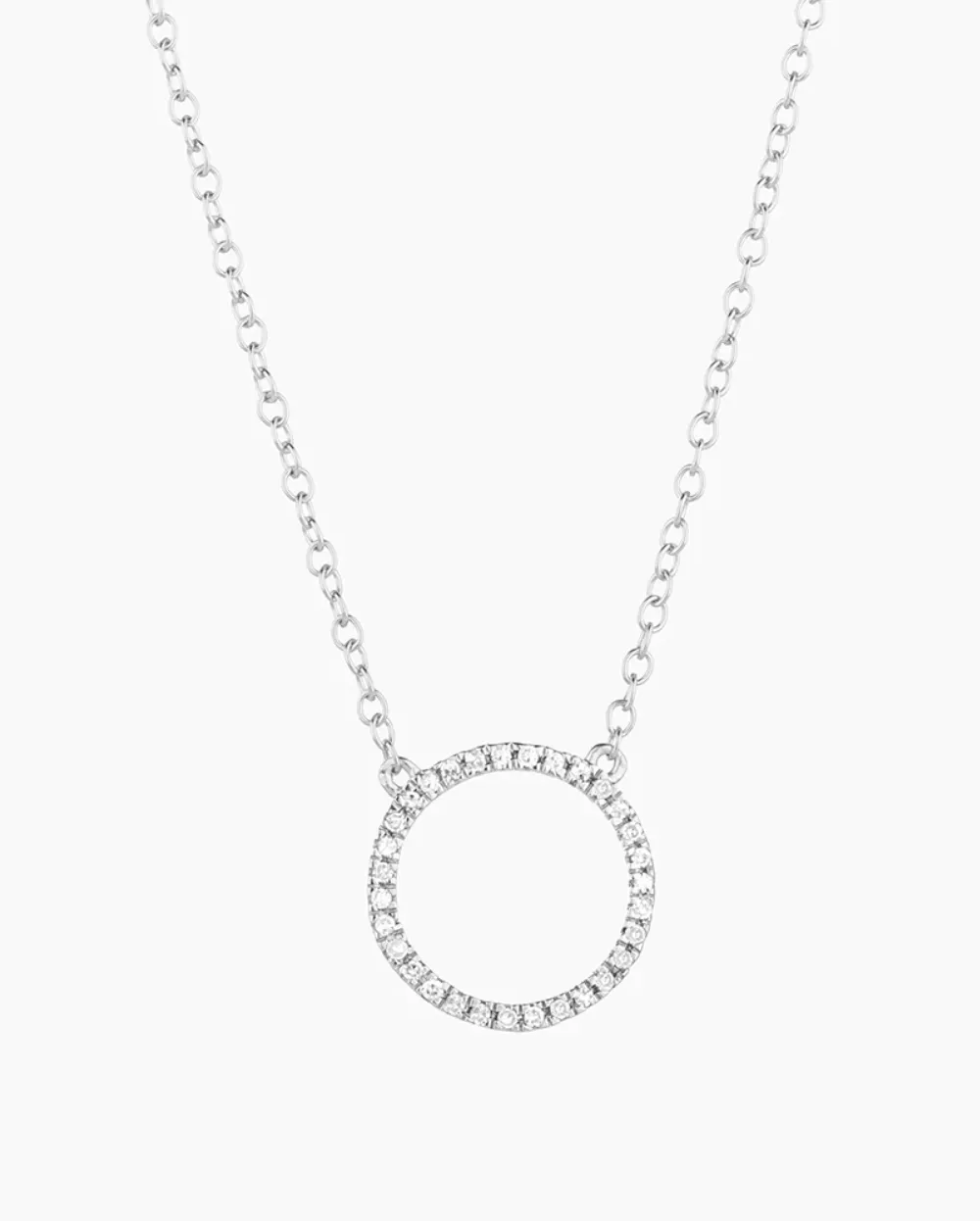 Open Circle Diamond Necklace