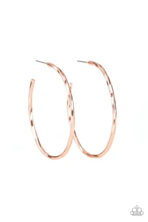 Paparazzi Earring ~ Loop de HOOP - Copper