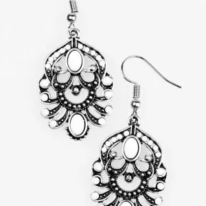 Paparazzi Earring ~ Tropical Tropicana - White