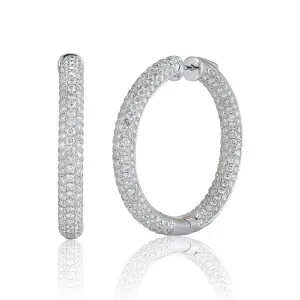 Pave Inside-Out Diamond Hoop Earrings