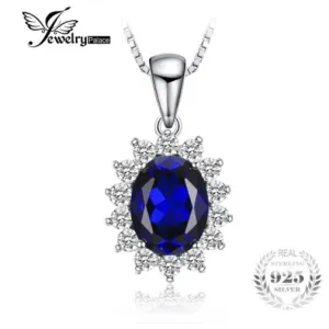 Pendant JewelryPalace Kate Princess Diana William 2.5ct Blue Sapphire 925 Sterling Silver without a chain