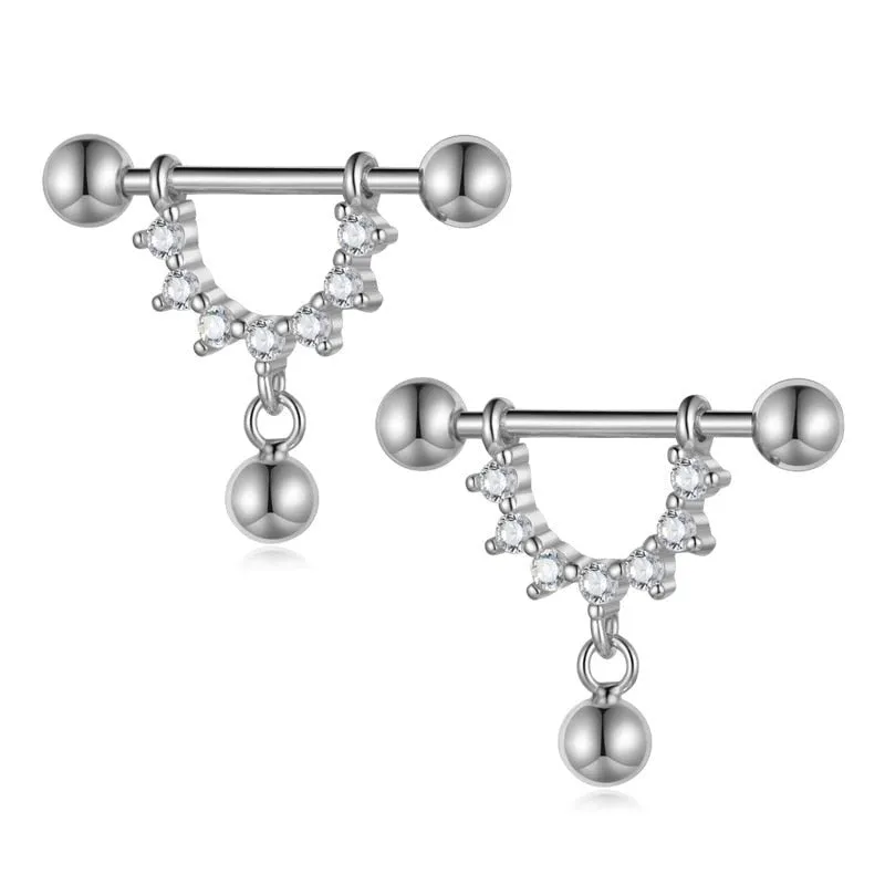 Punk Diamond U-Shaped Screw Earrings