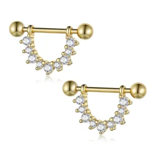 Punk Diamond U-Shaped Screw Earrings