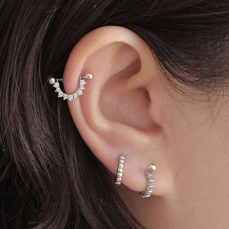 Punk Diamond U-Shaped Screw Earrings