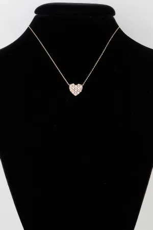 Quilted Pearl Heart Necklace